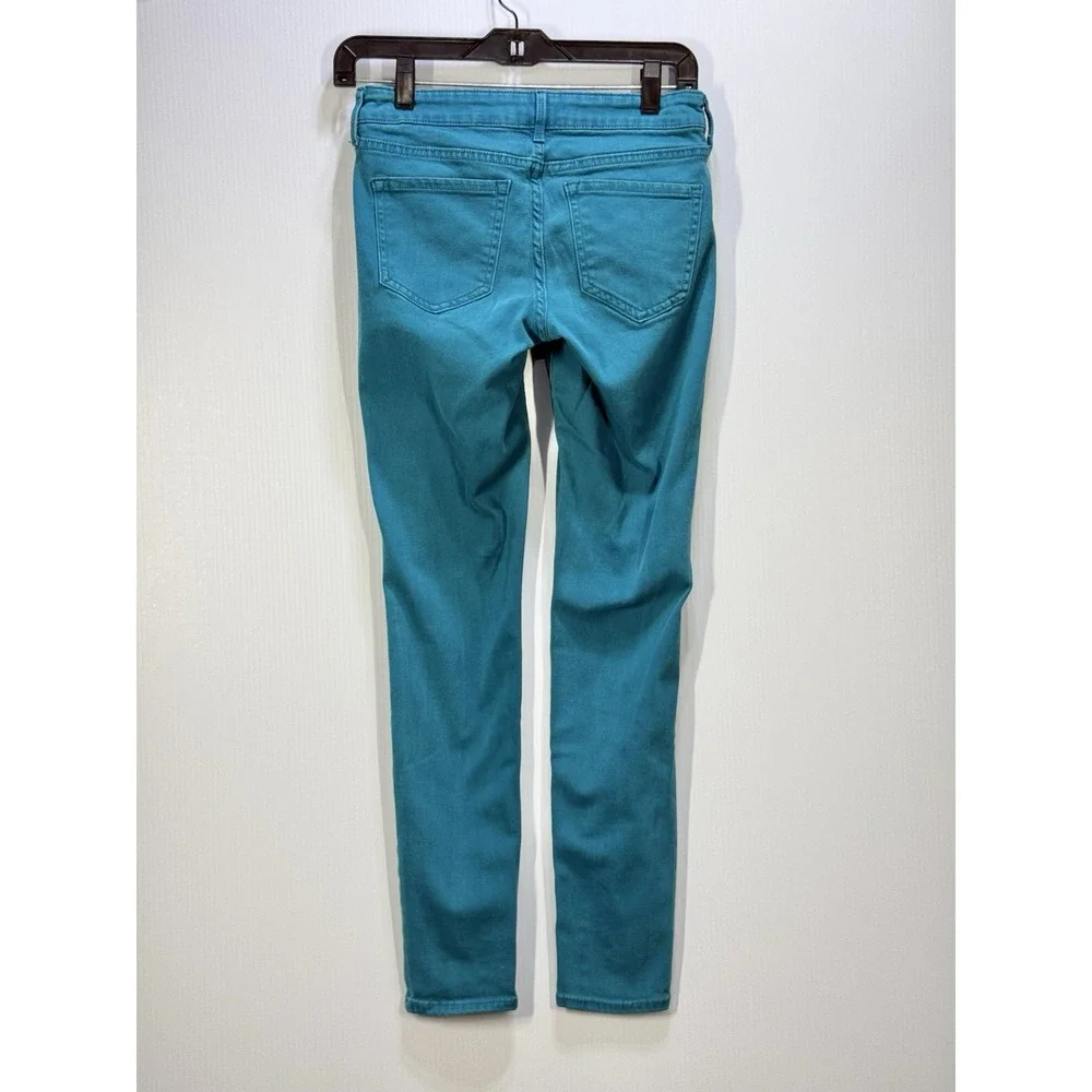 Old Navy Jeans Womens Size 4 Teal Blue Rockstar Super Skinny Mid-Rise Y2K Bright - Picture 4 of 7